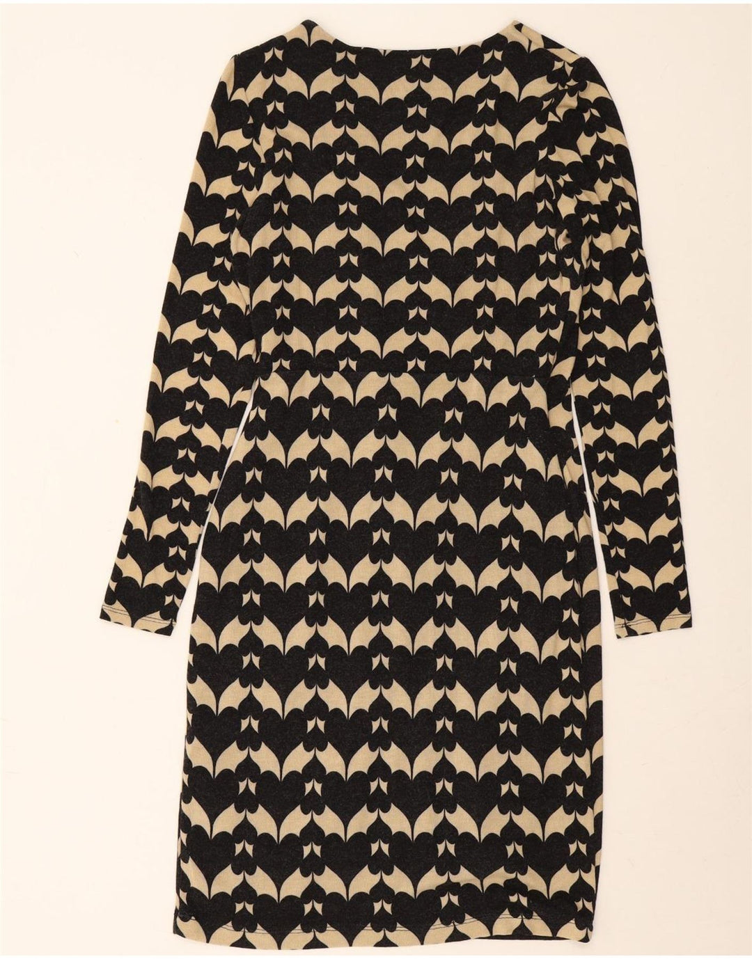 Phase Eight Robe fourreau à manches longues pour femme UK 42 Noir moyen géométrique