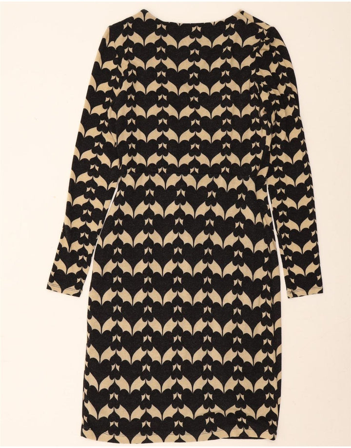 Phase Eight Robe fourreau à manches longues pour femme UK 42 Noir moyen géométrique