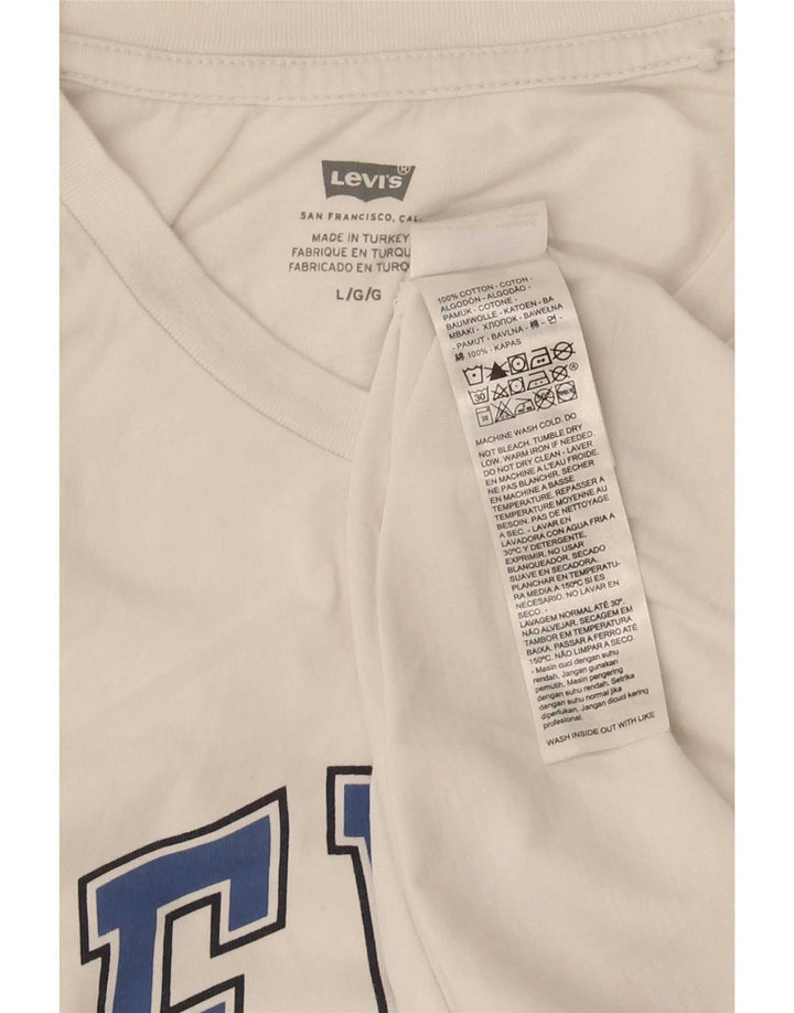 Levi's T-Shirt Graphique Homme Blanc Large Coton