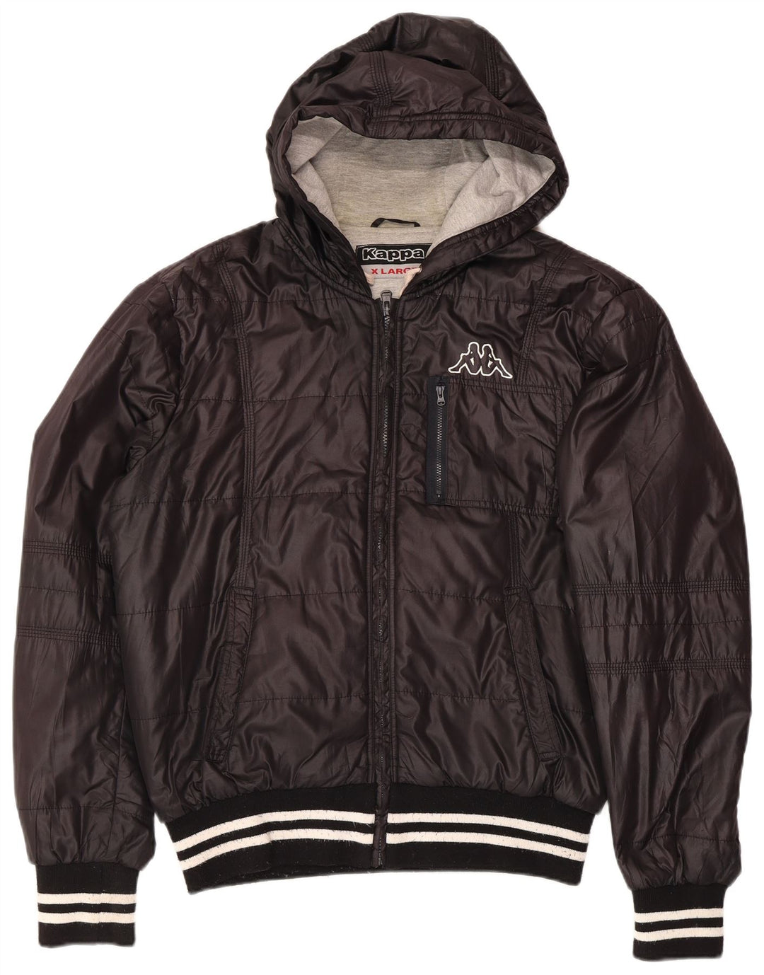 Kappa Veste matelassée à capuche pour homme UK 42 XL Noir Polyester