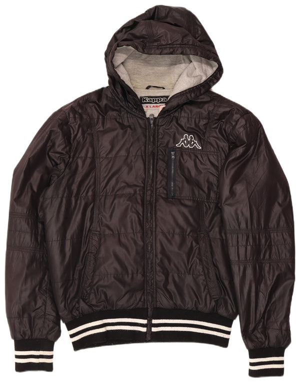 Kappa Veste matelassée à capuche pour homme UK 42 XL Noir Polyester