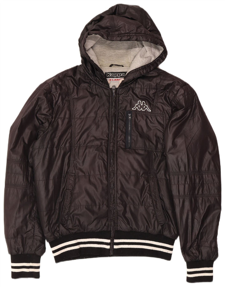 Kappa Veste matelassée à capuche pour homme UK 42 XL Noir Polyester