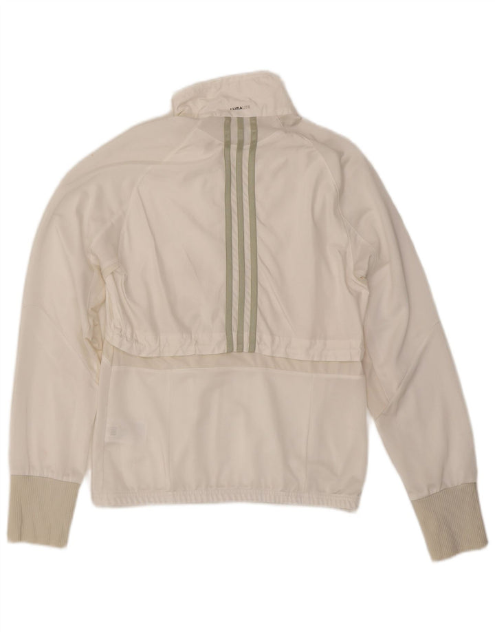 ADIDAS Femmes Clima 365 Survêtement Top Veste UK 10 Petit Blanc Polyester