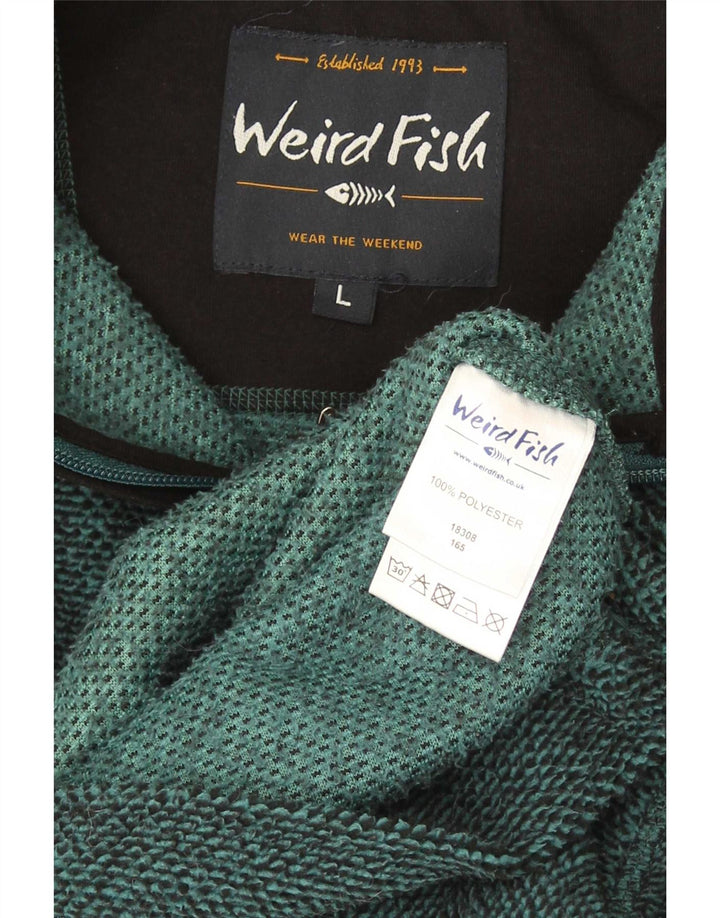 Weird Fish Veste polaire pour homme UK 40 Large Vert Polyester