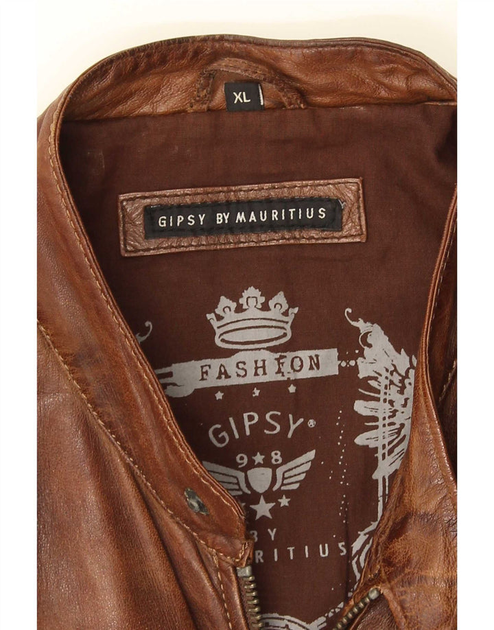 Gipsy Veste en cuir pour homme UK 42 XL Marron