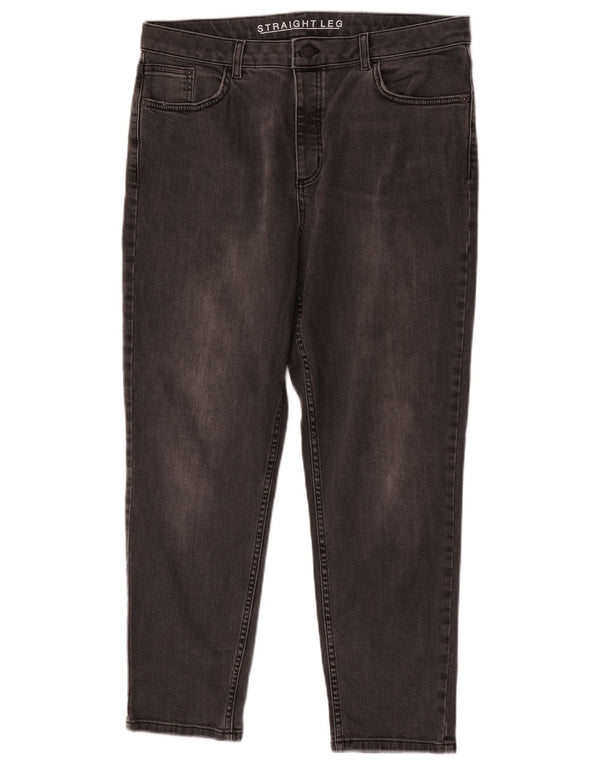 Marks & Spencer Jean droit pour femme UK 14 Large W32 L26 Coton noir