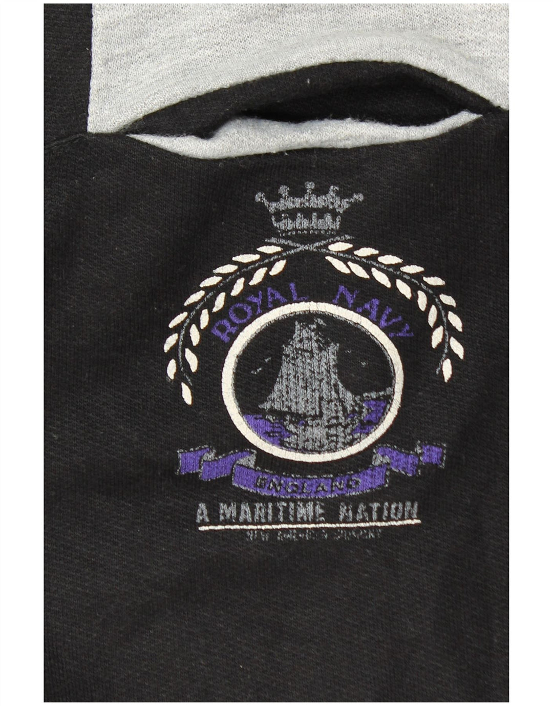 vintage Mens Polo Neck Sweatshirt Jumper Moyen Noir Colourblock