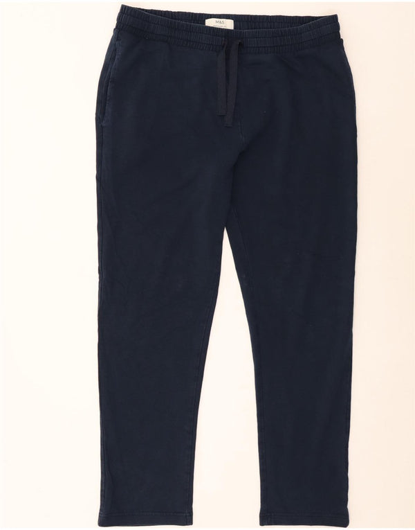 Marks & Spencer Pantalon de survêtement coupe classique pour homme en coton bleu marine Large
