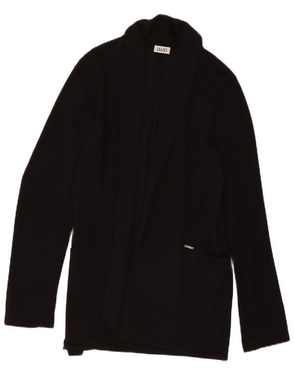 Liu Jo Femme Cardigan Ouvert Pull IT 42 Moyen Noir Polyester