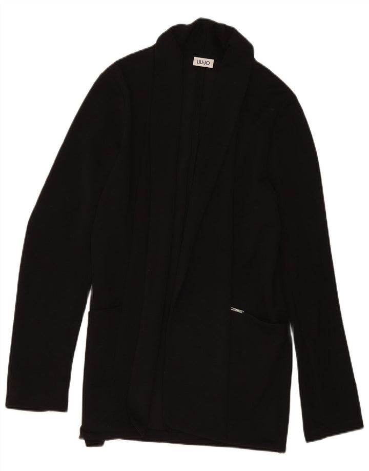 Liu Jo Femme Cardigan Ouvert Pull IT 42 Moyen Noir Polyester