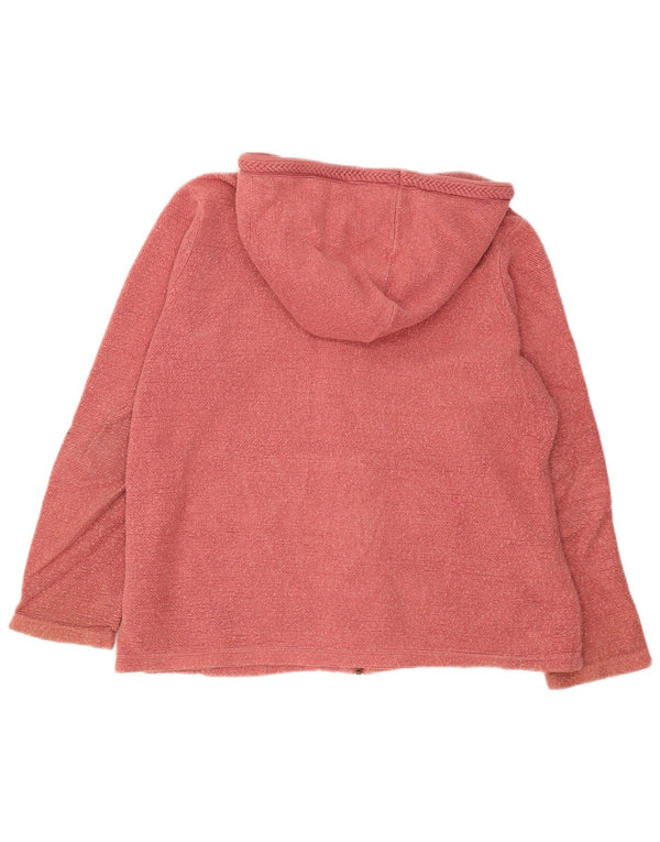 Fat Face Pull à capuche zippé surdimensionné pour femme UK 12 Coton rose moyen