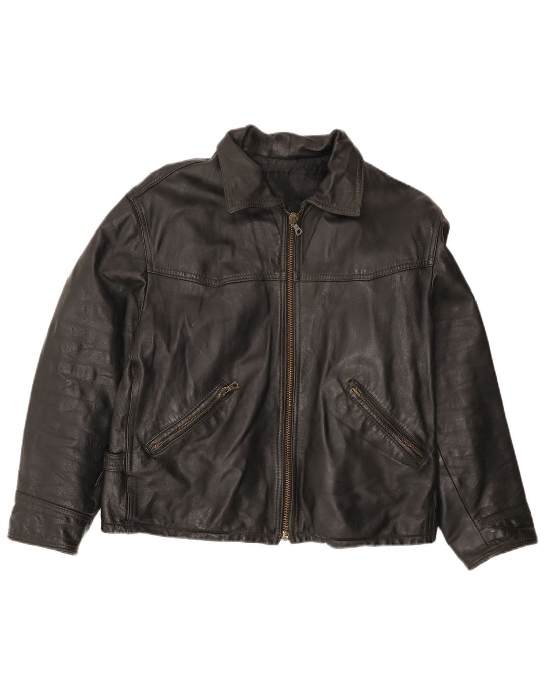 Veste en cuir homme vintage UK 42 XL Cuir noir