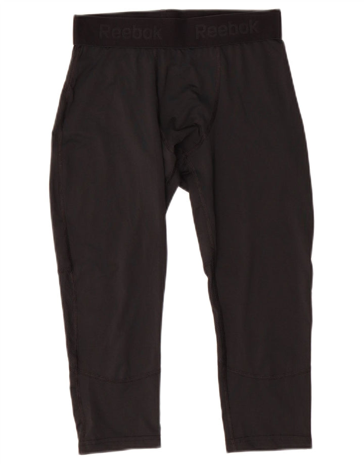 REEBOK Legging Capri Graphique Homme Noir Moyen Polyester