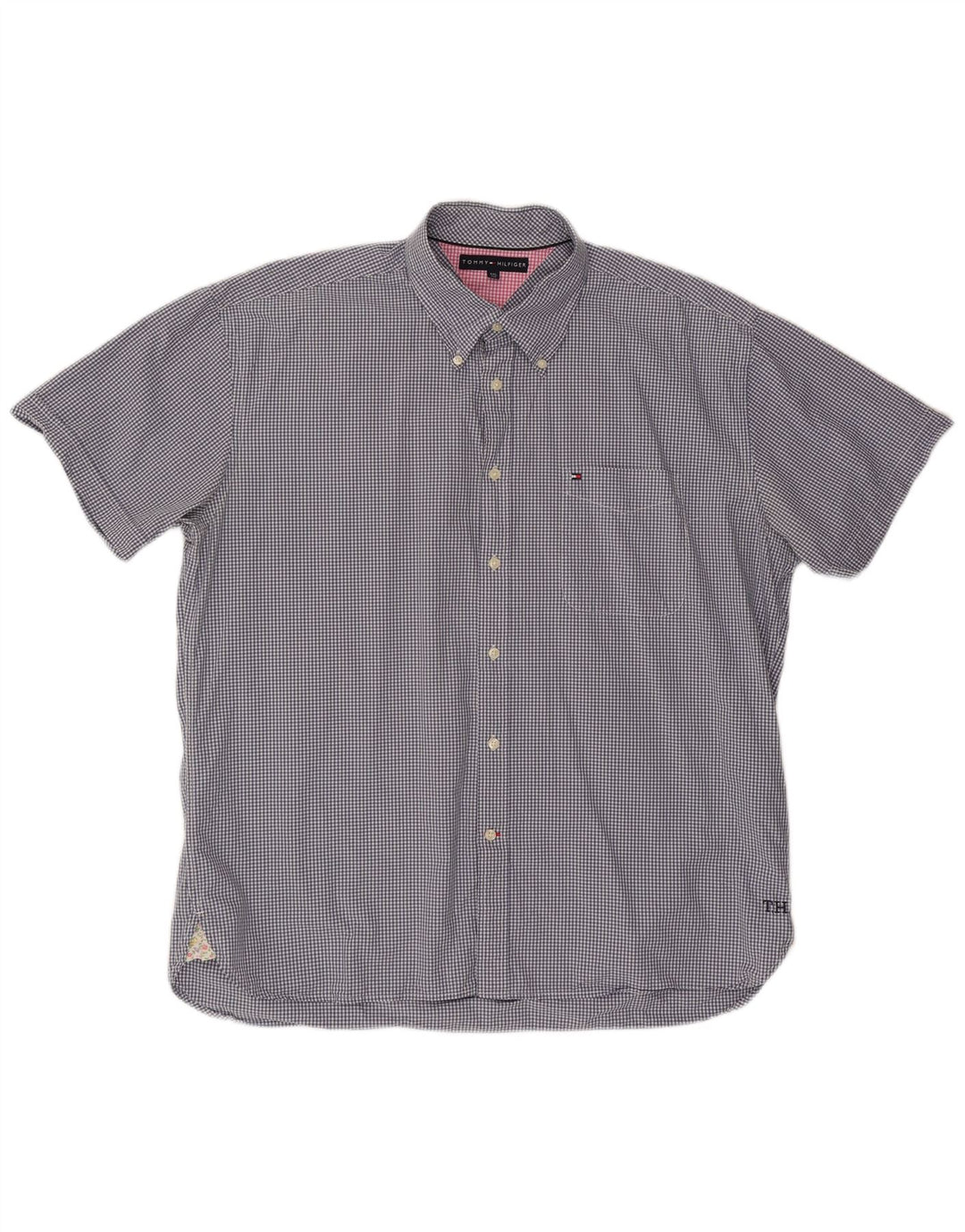 TOMMY HILFIGER Chemise à manches courtes pour hommes 2XL Bleu Vichy Coton