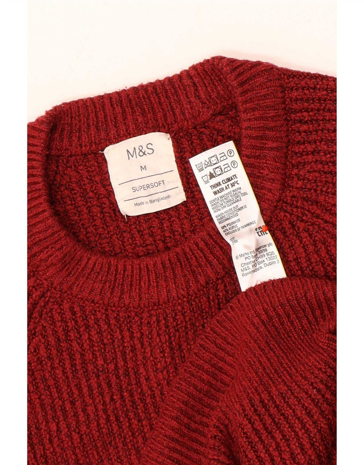 Marks & Spencer Pull Col Ras du Cou Homme Rouge Moyen Polyamide