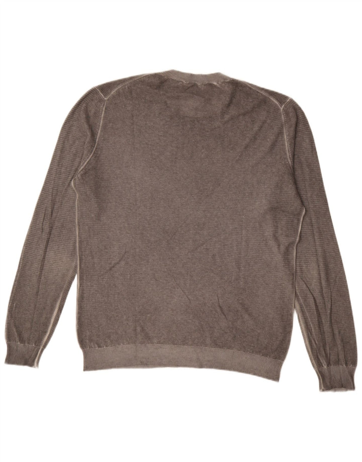 Sisley Pull Col Ras Du Cou Large Gris Homme