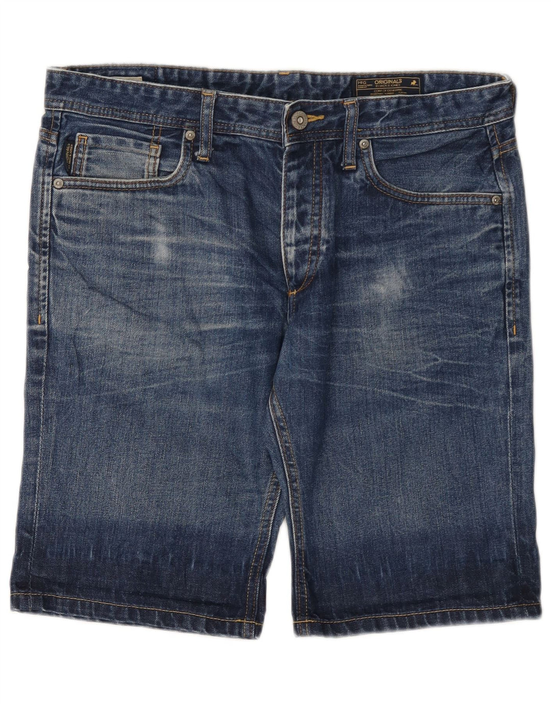 Jack & Jones Short en jean pour homme Large W34 Bleu Coton