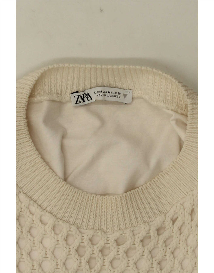 Zara Femme Chemisier Top UK 12 Medium Blanc