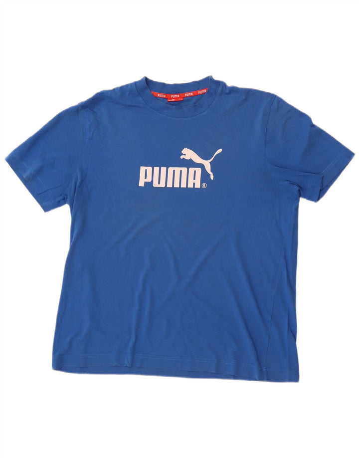 Puma T-shirt graphique pour homme, grand, bleu, coton