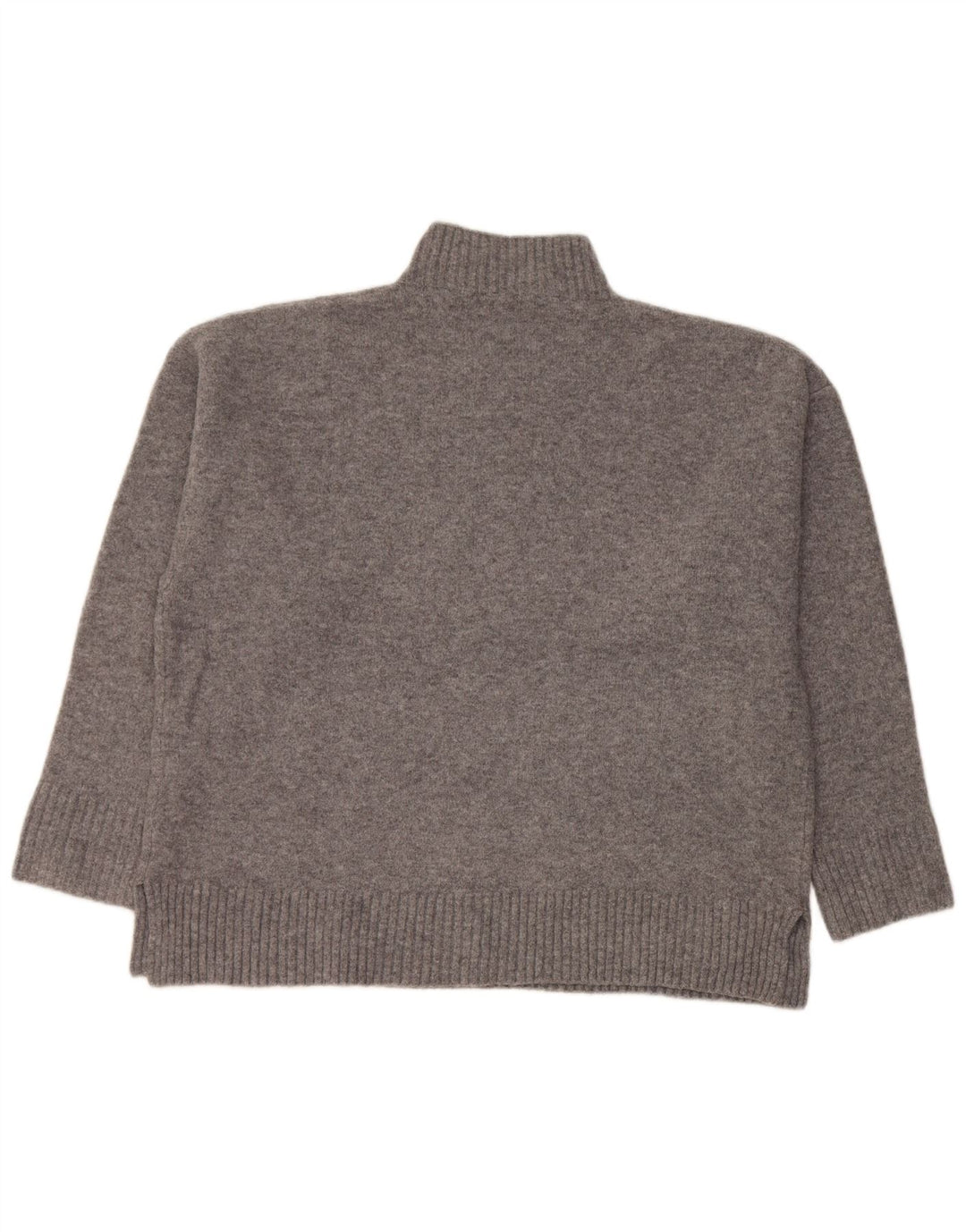 Zara Pull surdimensionné à col roulé pour femme UK 10 Petit Acrylique Gris