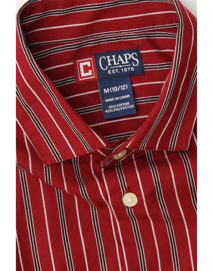 Chaps Chemise Garçon 10-11 ans Coton Rayé Bordeaux Moyen