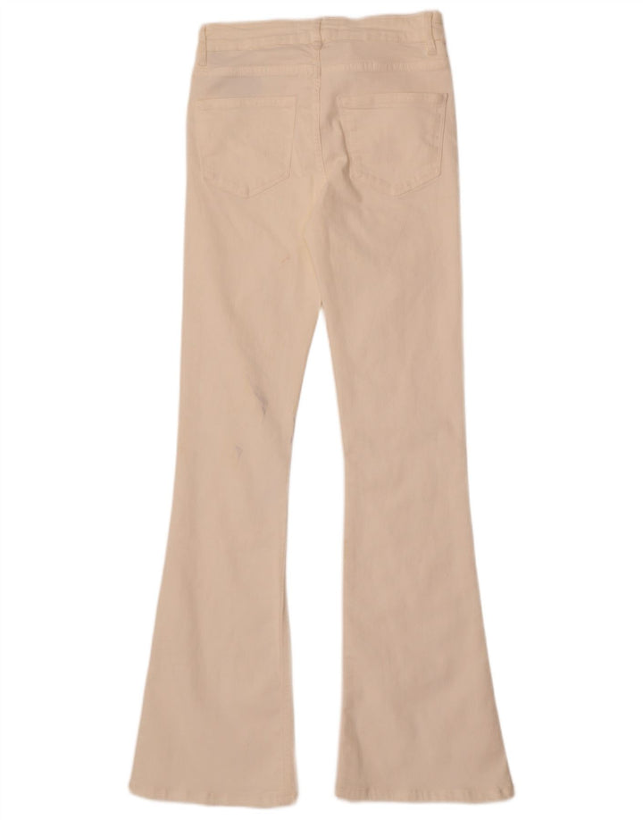 Zara Jean évasé femme EU 34 2XS W24 L32 coton blanc