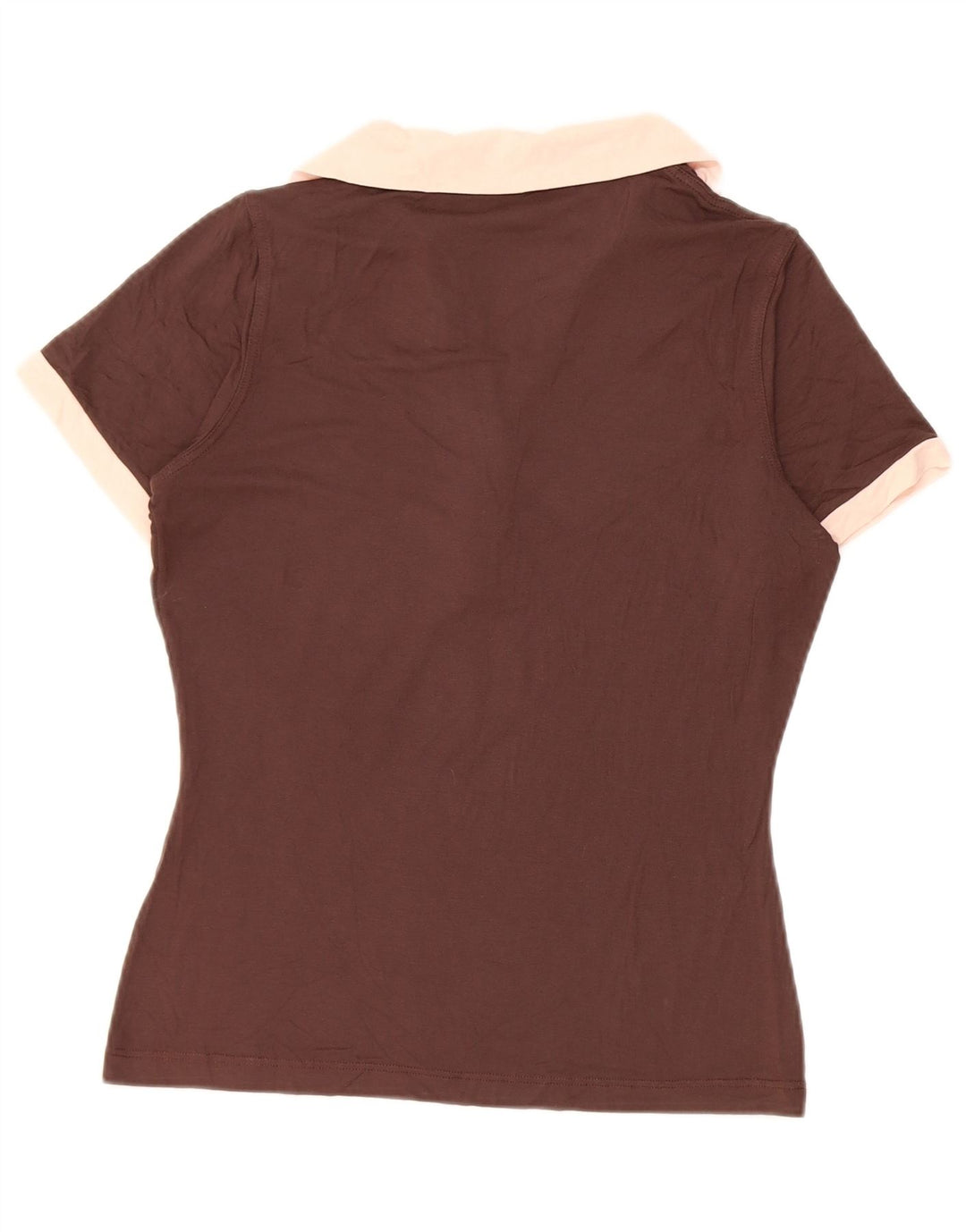 Fred Perry Polo Femme UK 12 Marron Moyen Colourblock