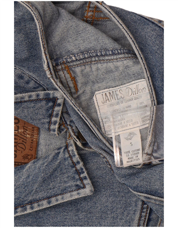 James Dillon Gilet en jean pour homme UK 36 Petit Bleu Coton