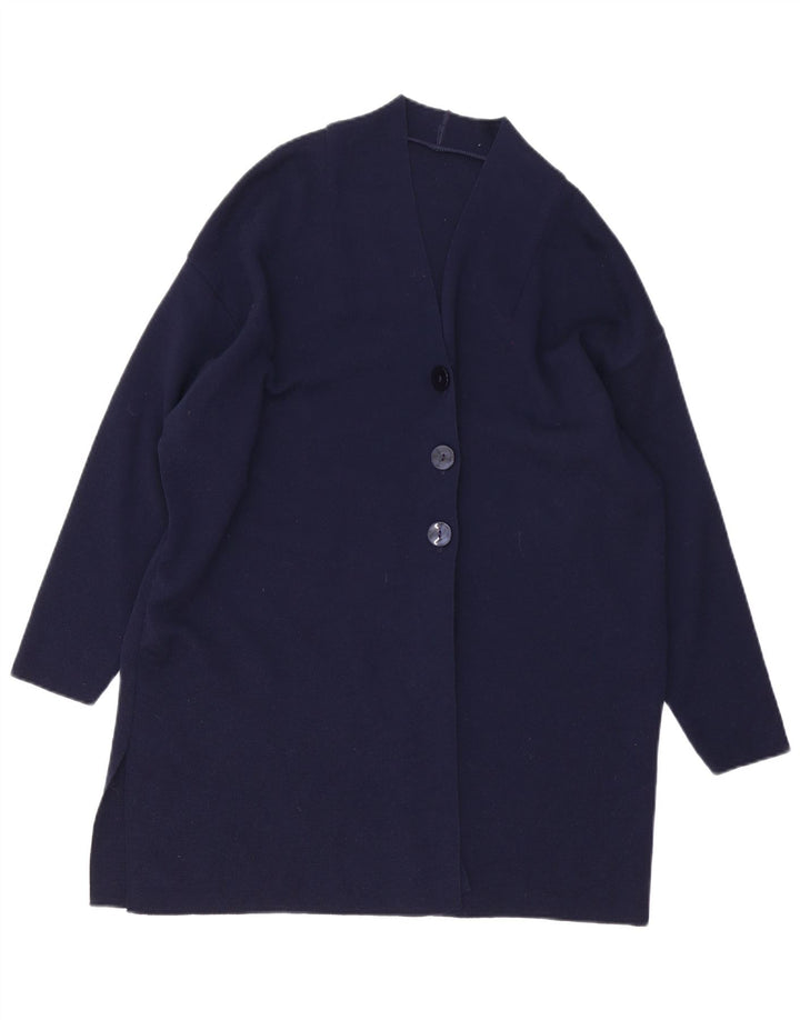Marks & Spencer Pull cardigan long pour femme UK 12 Bleu marine moyen