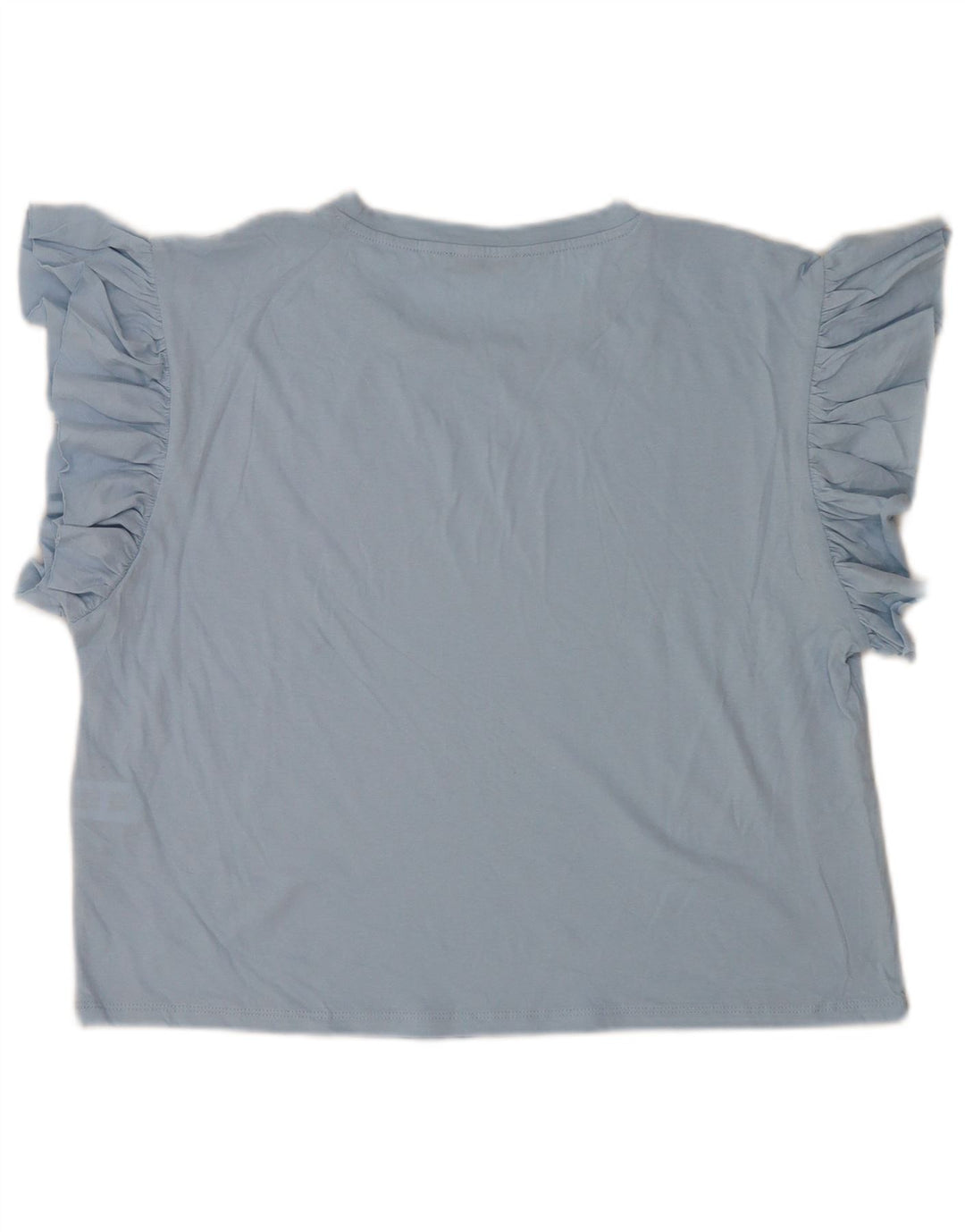 Zara Femme Chemisier Top UK 14 Bleu Moyen Coton