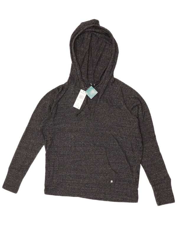 Roxy Pull à capuche surdimensionné pour femme UK 44 Bleu marine moyen en coton moucheté
