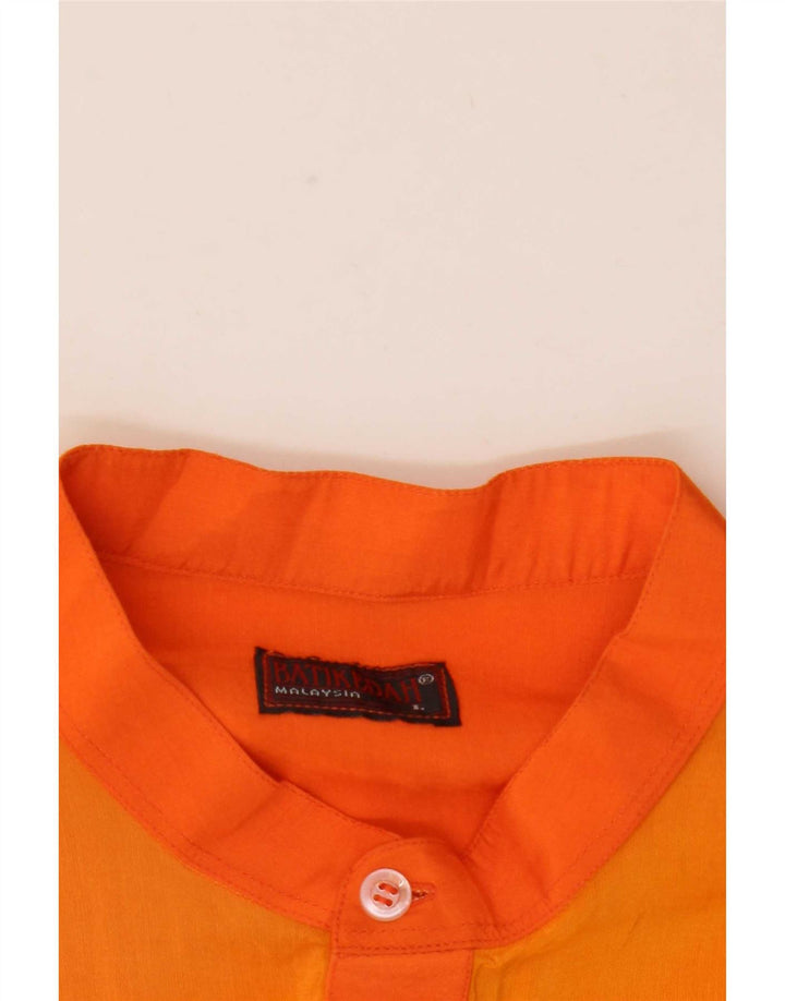 vintage Mens Graphique Manches Courtes Pull Chemise Grand Orange