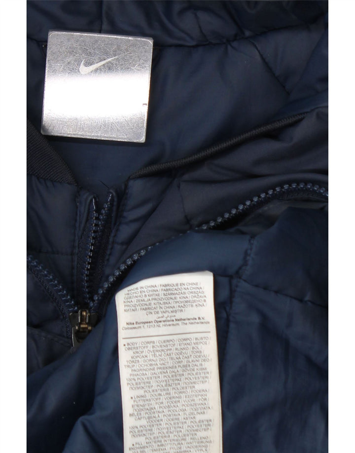 Nike Manteau rembourré à capuche pour homme UK 38 Bleu marine moyen Polyester