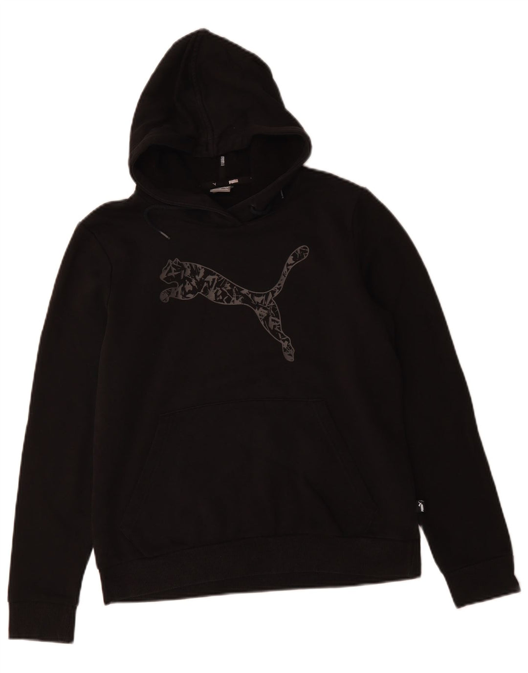 PUMA Pull à capuche graphique pour femme UK 16 Large Noir Coton