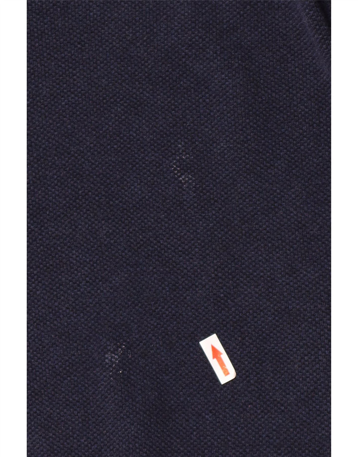 John Lewis Pull à col zippé pour homme en coton bleu marine Taille L