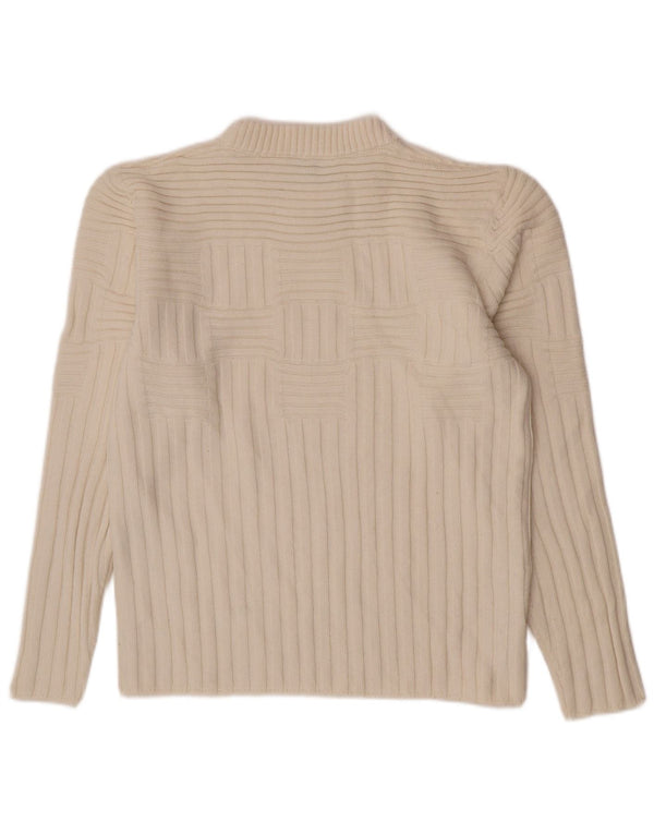 Bikkembergs Pull à col rond pour femme UK 12 Medium Off White