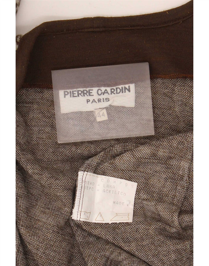 Pierre Cardin Gilet Femme IT 44 Laine Imprimé Animal Marron Moyen