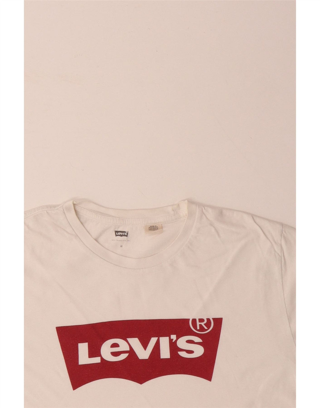 LEVI'S T-Shirt Graphique Homme Blanc Cassé Moyen Coton