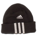 Adidas Boys Beanie Hat One Size Black Striped Polyester