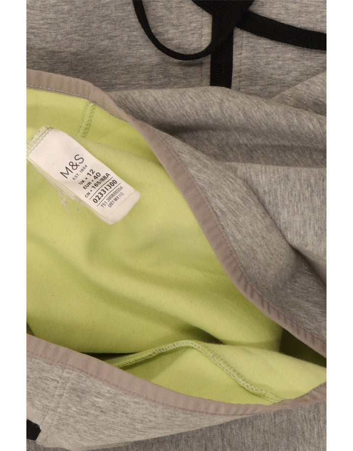 Marks & Spencer Pull à capuche zippé pour femme UK 12 Coton gris moyen
