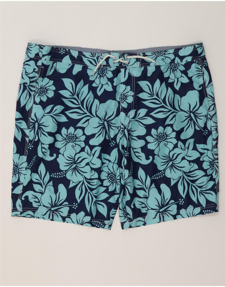 MARKS & SPENCER Short de Bain Homme 2XL Bleu Marine Floral Polyester