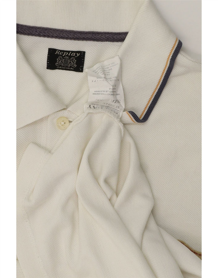 Replay Polo Homme XL Blanc Coton Classique