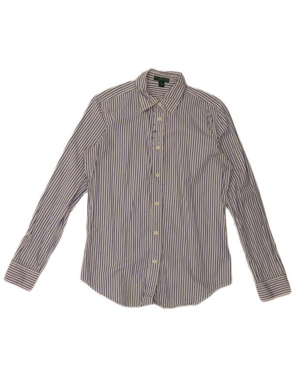 Chemise Ralph Lauren Femme UK 14 Coton à fines rayures blanc moyen