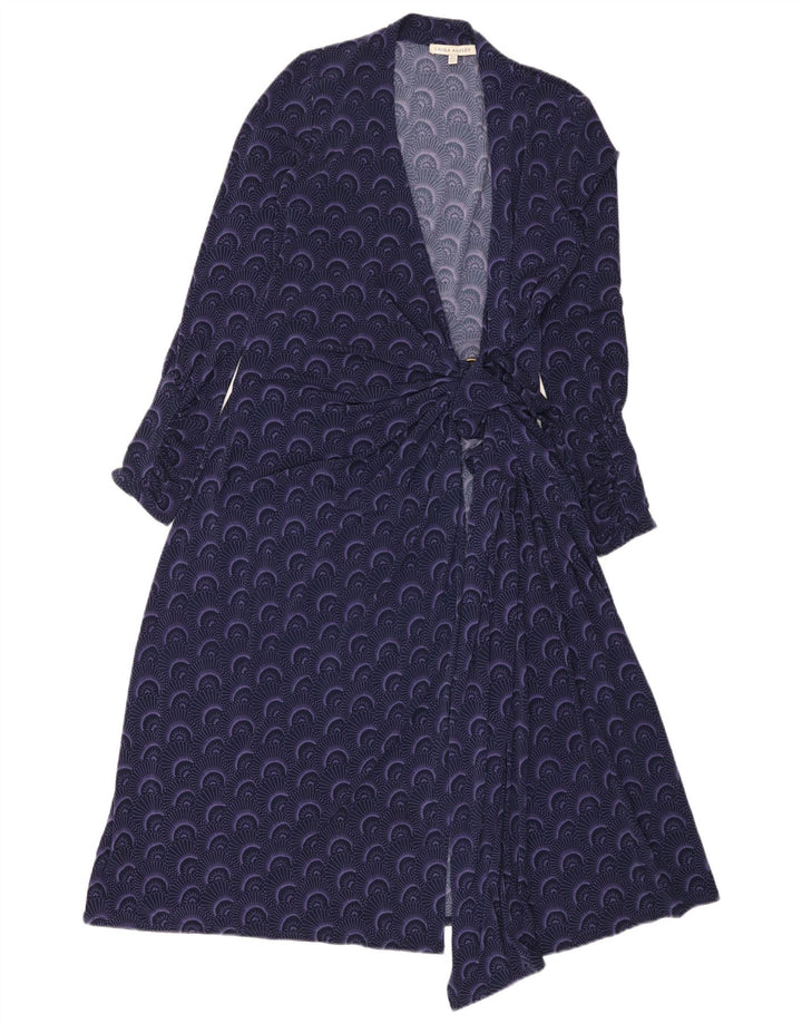 Laura Ashley Robe portefeuille à motif abstrait pour femme UK 12 Violet moyen