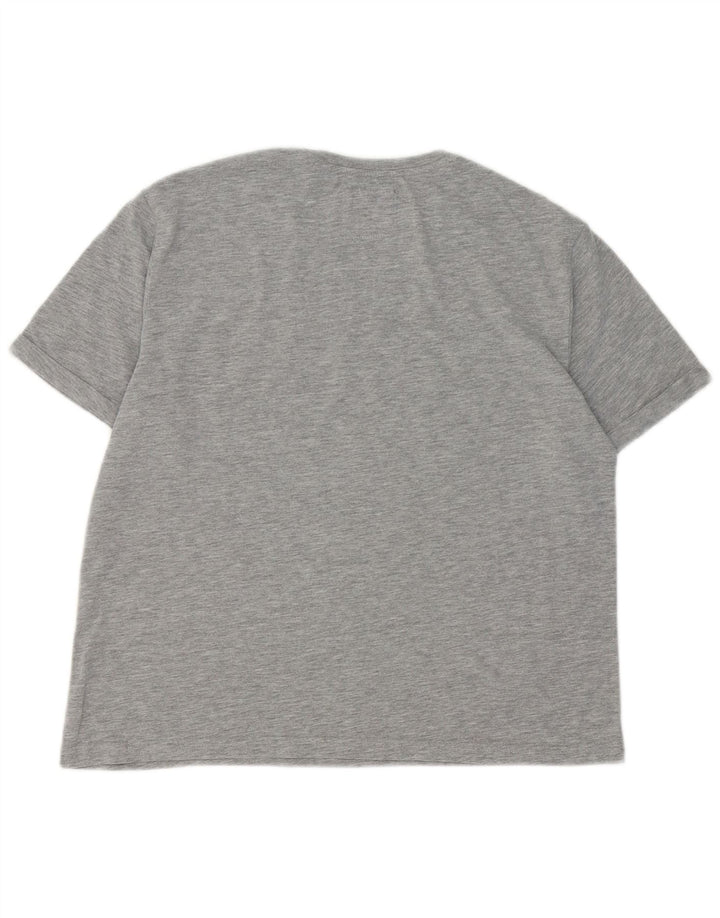 Superdry T-Shirt Graphique Femme UK 12 Gris Moyen Coton