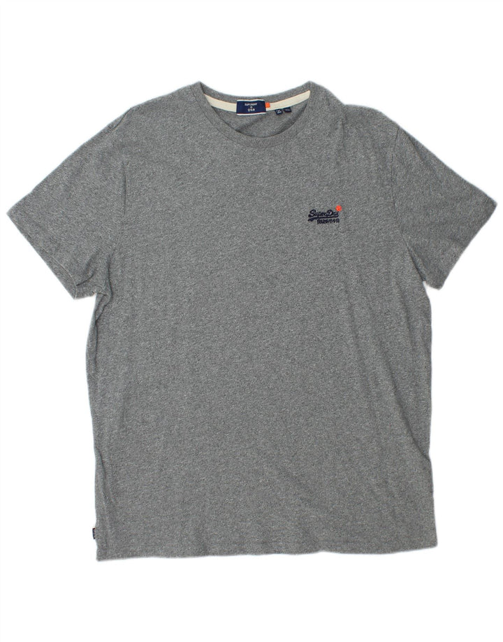 Superdry T-Shirt Homme Top 2XL Gris Moucheté Coton