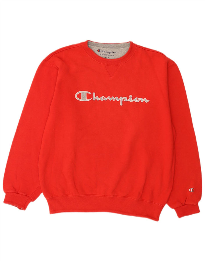 CHAMPION Sweat-Shirt Graphique Homme Petit Rouge Coton