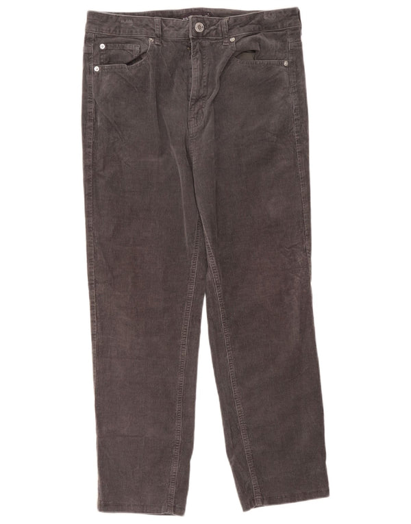Marks & Spencer Pantalon court en velours côtelé pour femme UK 16 Large W34 L24 Gris