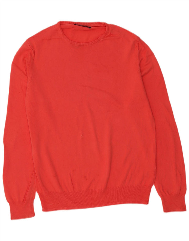 Zara Pull Col Rond Homme Rouge Moyen Coton