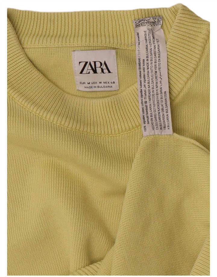 Zara Pull Col Rond Homme Jaune Moyen Coton